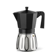 CAFETERA VITTO MIX NEGRA ALUMINIO + INOX 6 TAZAS ILSA