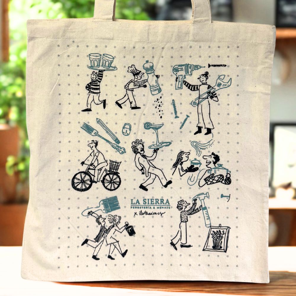 BOLSA ALGODON 38X42 CM ILUSTRACION CS