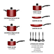 BATERIA COCINA 15 PZS OMNI RED