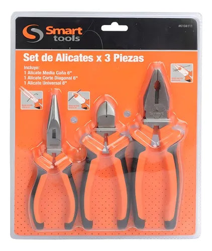 JUEGO ALICATES 6" 3 PZAS SMART TOOLS #6104110