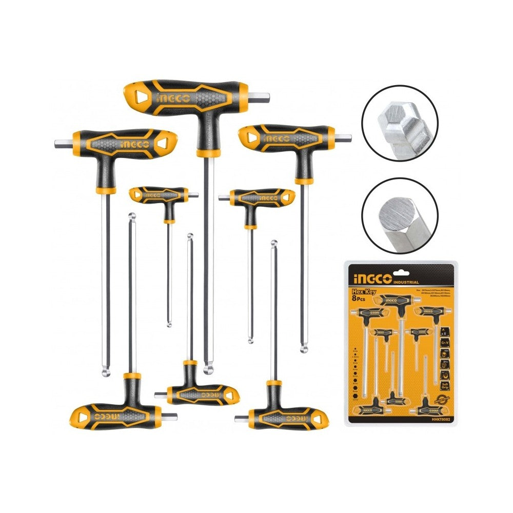 JUEGO LLAVE ALLEN "T" 2-10 MM HHKT8082 BOLA***