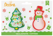 SET 2 CORTA GALLETA ARBOL Y MUÑECO NIEVE DECORA