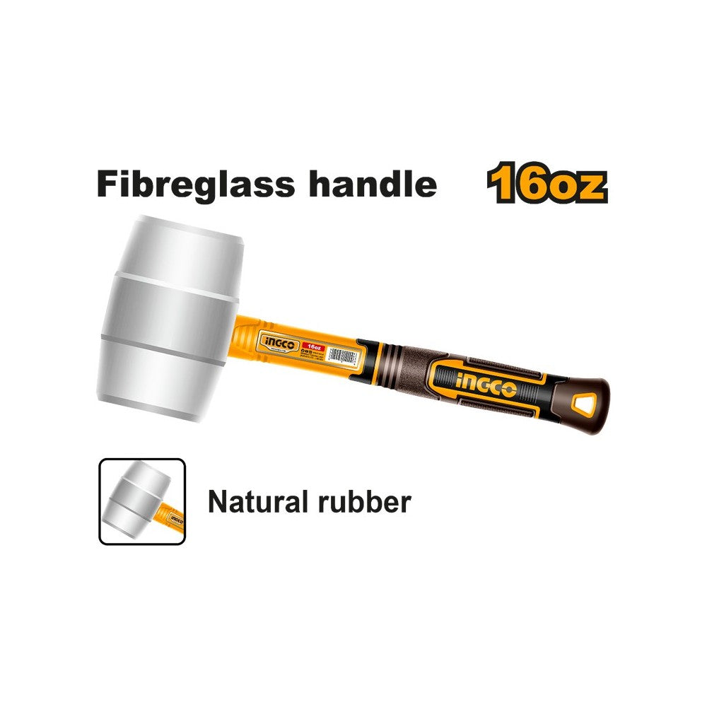 MACETA GOMA M/FIBRA 16 OZ INGCO NEGRO HRUH8816