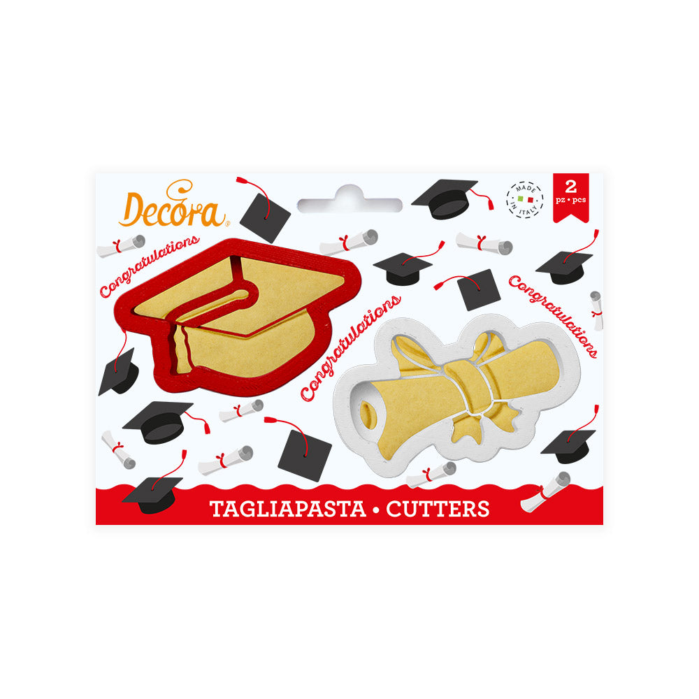 SET 2 CORTA GALLETAS GRADUACION DECORA