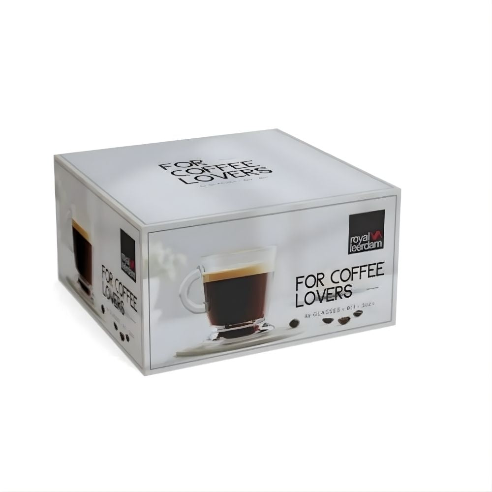 SET 4 TAZAS ESPRESSO COFFEE LOVERS 80 ML ROYAL LEERDAM