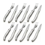SET 12 CUBIERTOS CARNE MONTPELLIER ACERO CROMADO KW