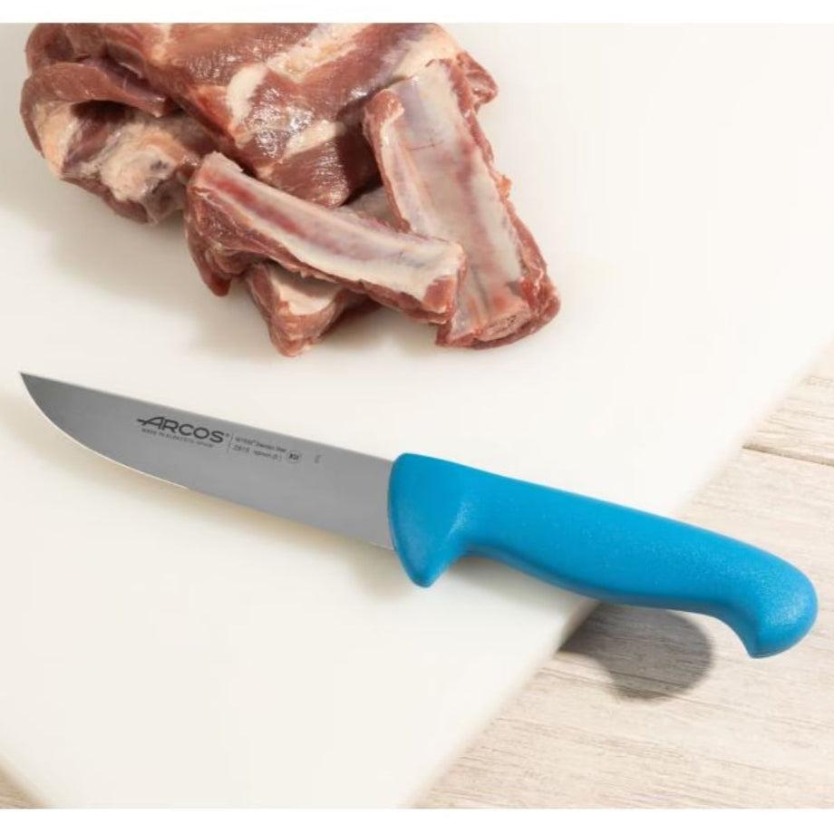 CUCHILLO CARNICERO 16 CM MANGO AZUL