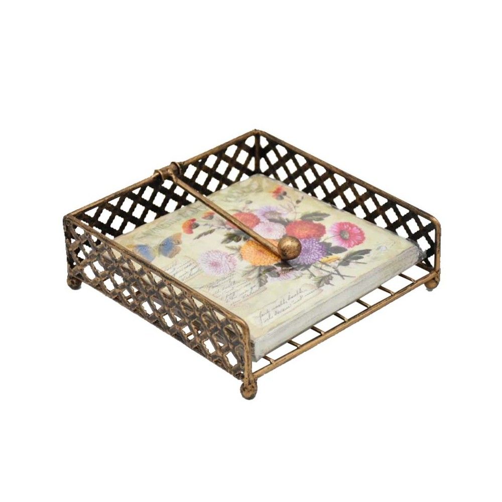 SERVILLETERO DORADO RHOMB 18 X 18 CMS