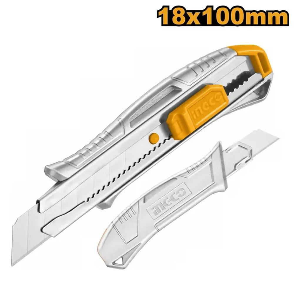 CUCHILLO CARTONERO INGCO HKNS11807 18 MM ALUMINIO