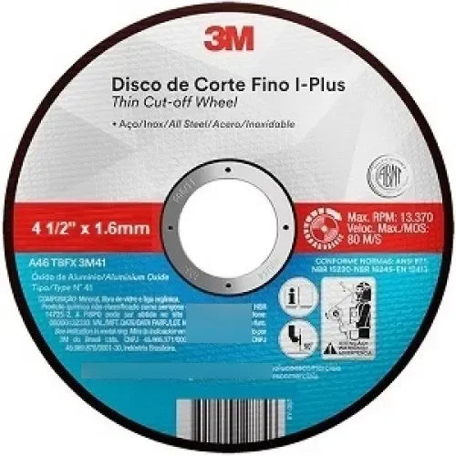 DISCO CORTE 3M 4.1/2" X 1.6 MM INOX #60831 OFERTA
