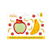 SET 2 CORTA GALLETA PLATANO Y MANZANA DECORA