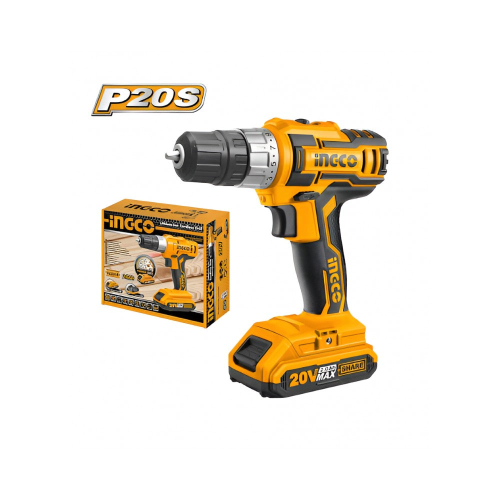 TALADRO ATORN. INGCO 20V 1 BTA+CARG CDLI20024***