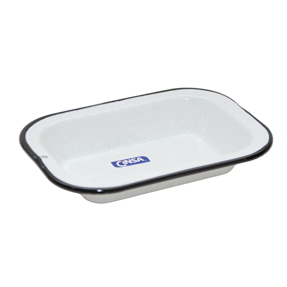 ASADERA ENLOZADA BLANCA 26X18 CM RUSTIK CINSA