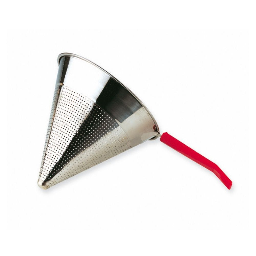 COLADOR CHINO ACERO INOX 16 CM MANGO PLASTICO ROJO  ILSA