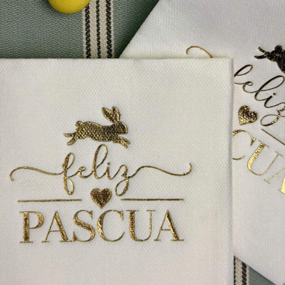 SET 12 SERVILLETAS COCKTAIL FELIZ PASCUA INDIGO DE PAPEL
