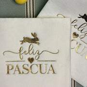 SET 12 SERVILLETAS COCKTAIL FELIZ PASCUA INDIGO DE PAPEL