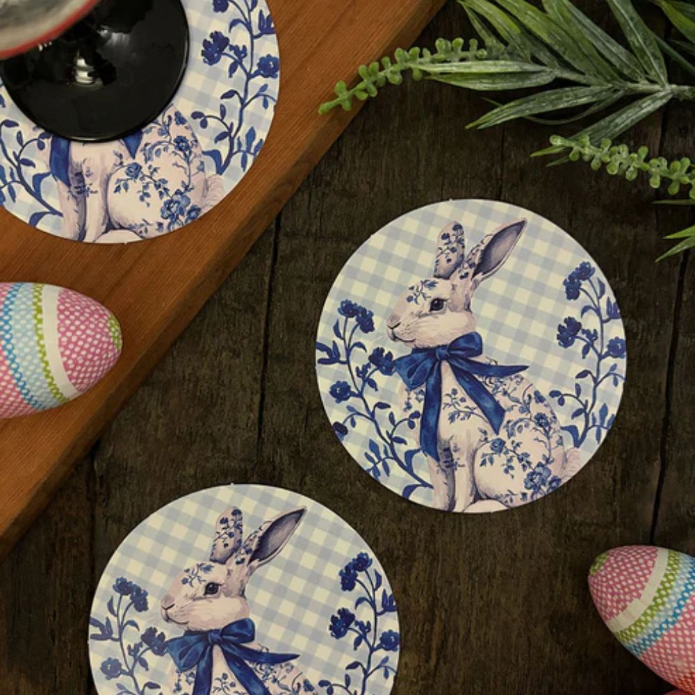 SET 12 POSAVASOS ACUARELA PASCUA INDIGO DE PAPEL
