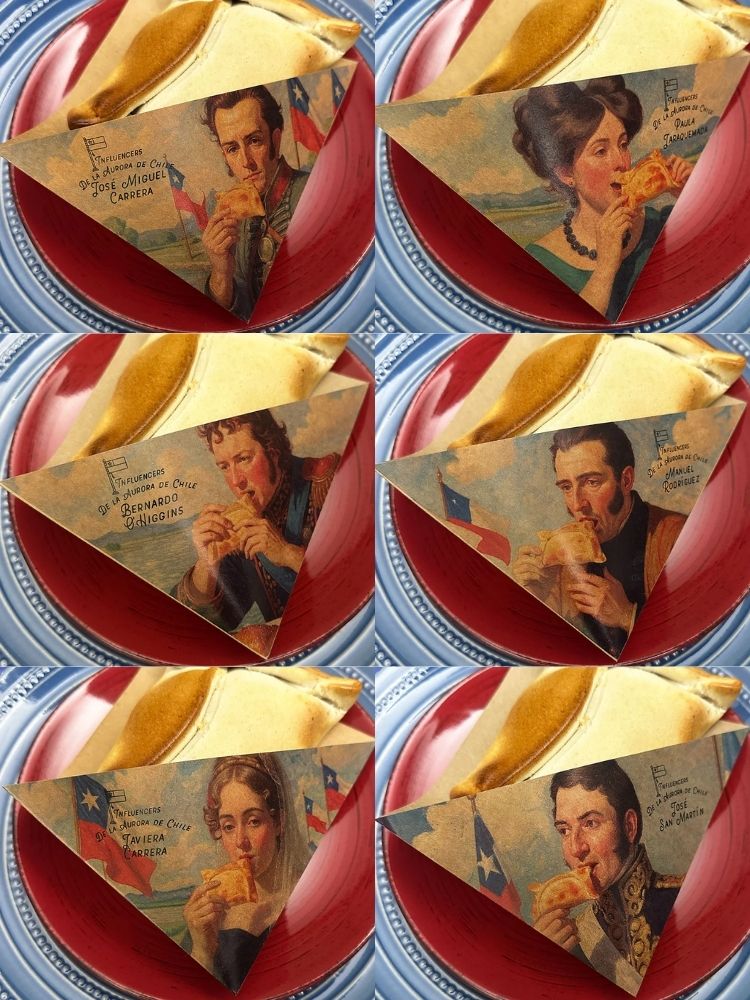 SET 12 ESTUCHES DE EMPANADA INFLUENCERS INDIGO DE PAPEL