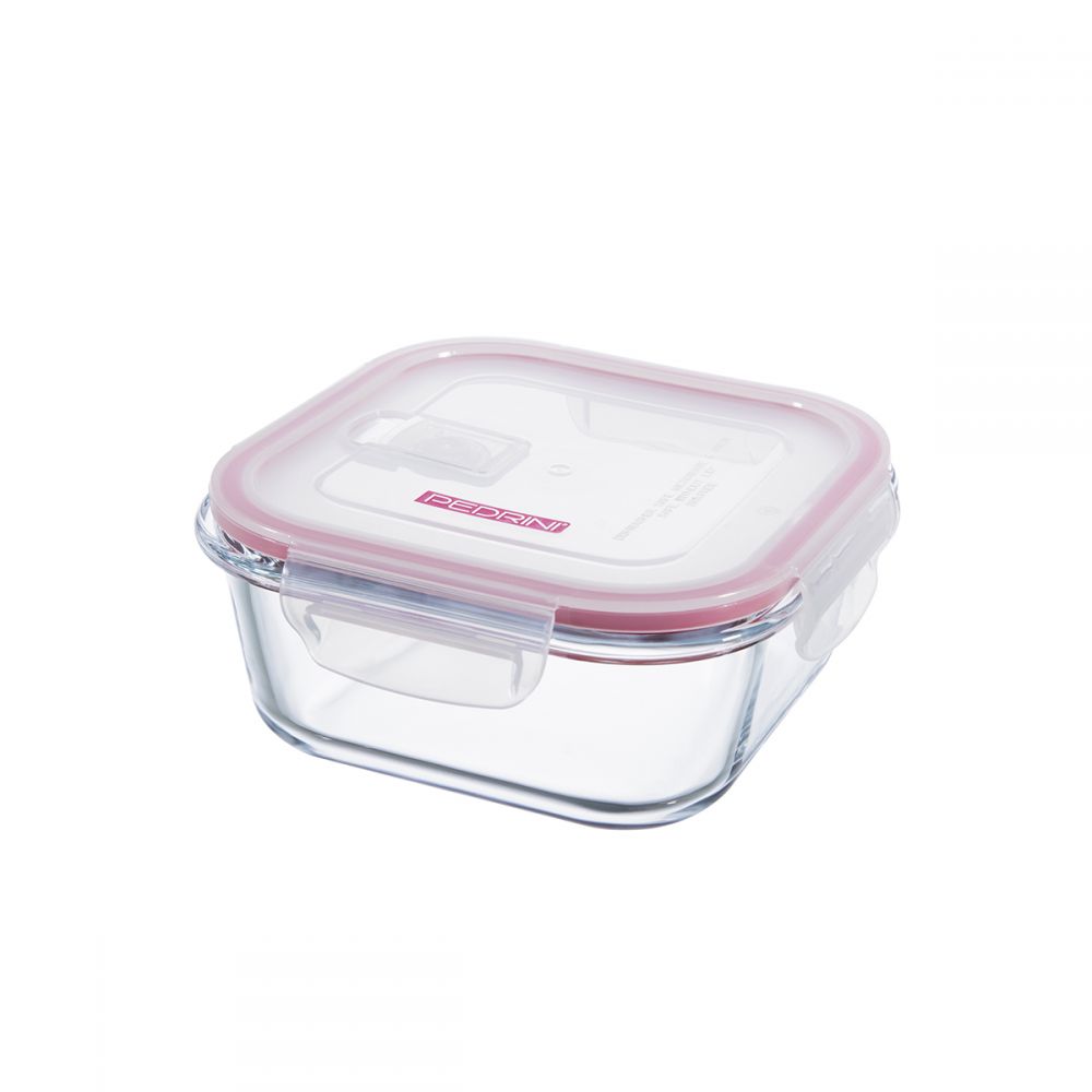 CONTENEDOR DE VIDRIO CUADRADO 800 ML PEDRINI