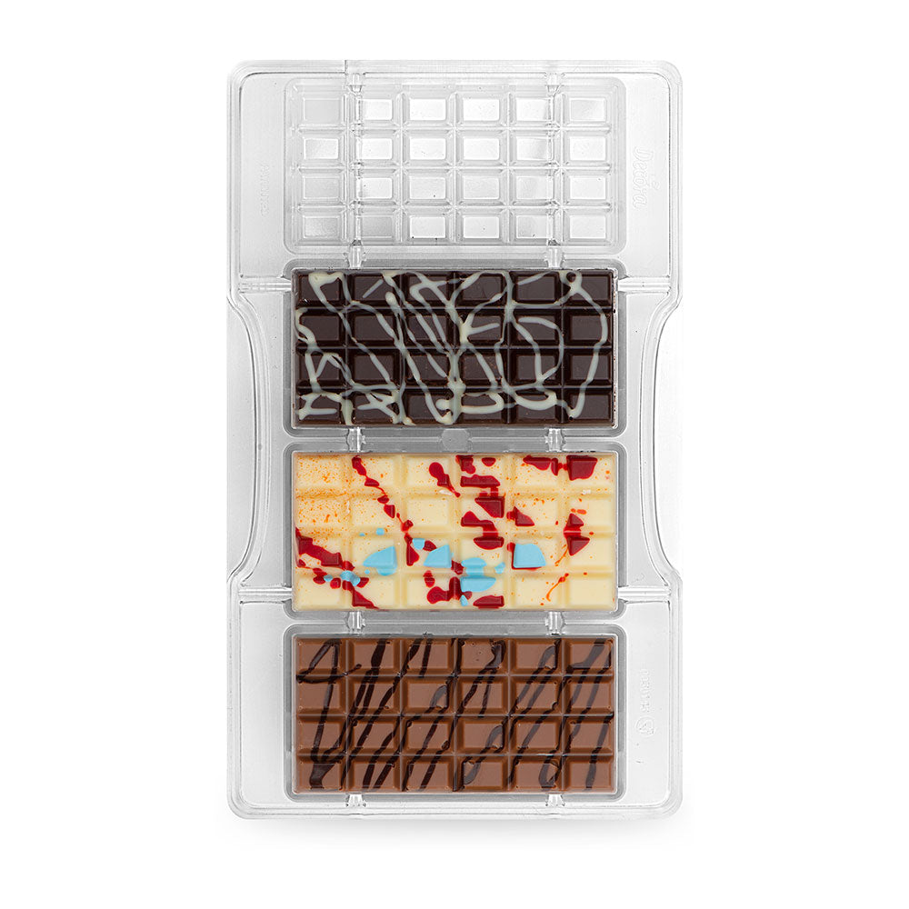 MOLDE DE CHOCOLATE TABLETA CLASICA 4 CAV DECORA