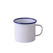 JARRO ENLOZADO GRUESO BLANCO 8 CM BORDE AZUL BOLTON