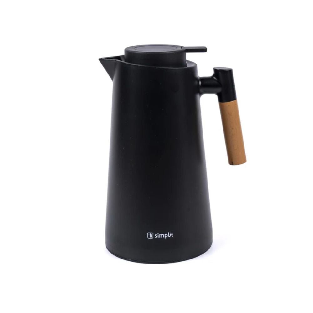 JARRA TERMO LIQUIDO INSULADO 1 LT NEGRO MANGO MADERA SIMPLIT