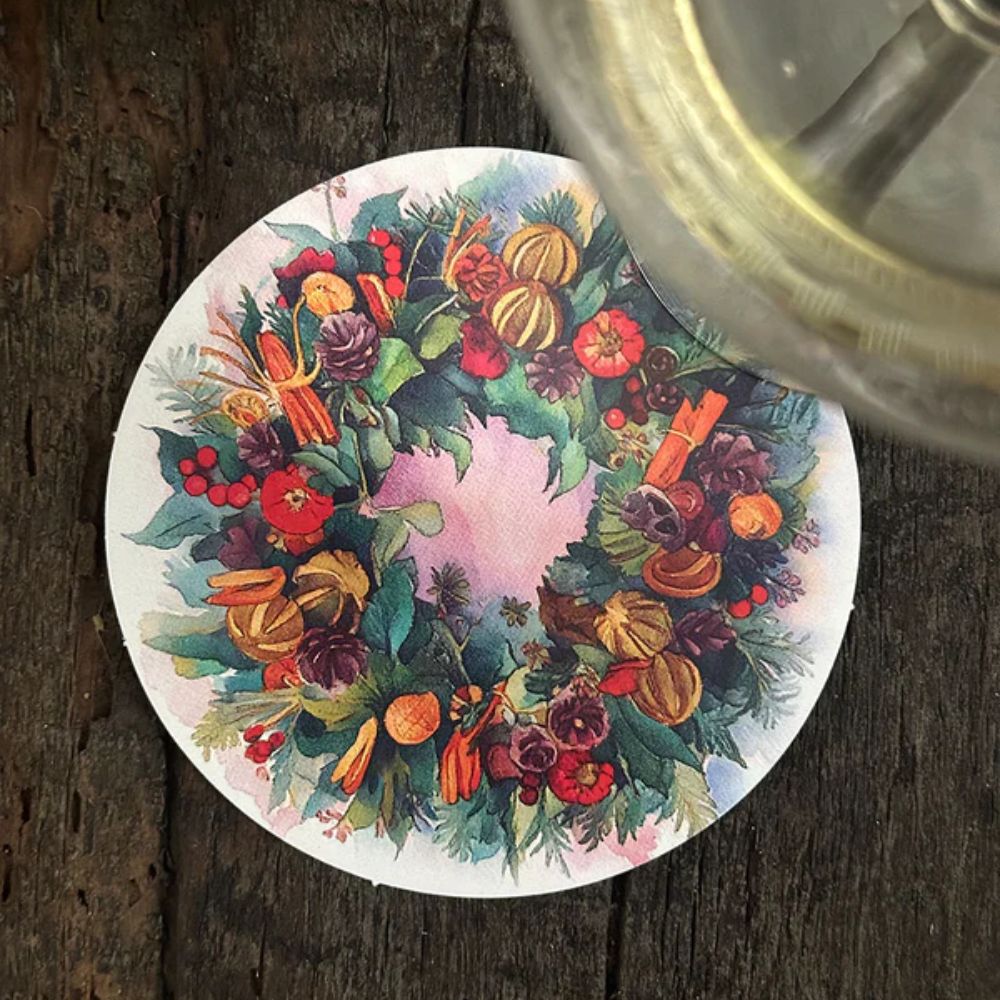 SET 12 POSAVASOS AMAPOLAS 10.5 CM INDIGO DE PAPEL