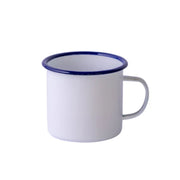 JARRO ENLOZADO GRUESO BLANCO 10 CM BORDE AZUL BOLTON