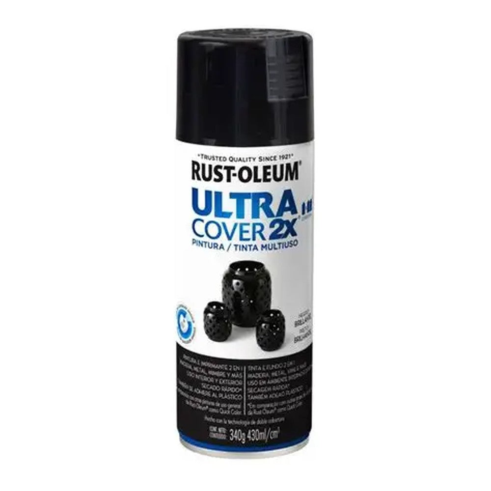 SPRAY ULTRA COVER 2X NEGRO BRILL 340 GR RO