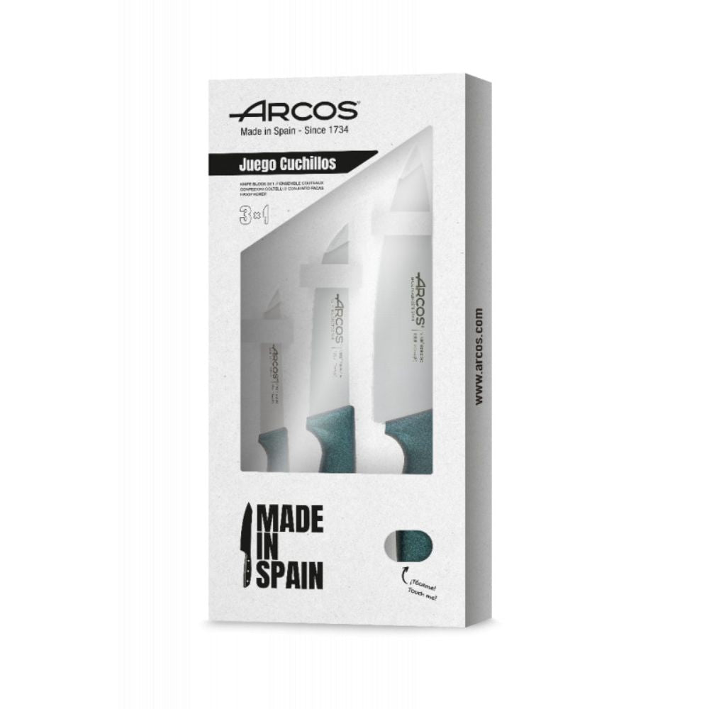 JUEGO 3 CUCHILLOS NIZA AZUL ARCOS