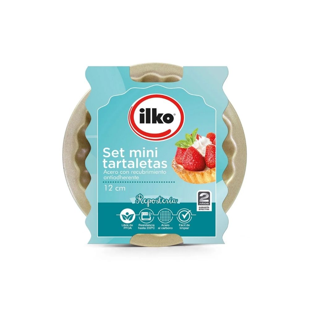 SET 4 MINI TARTALETAS GOLD ILKO