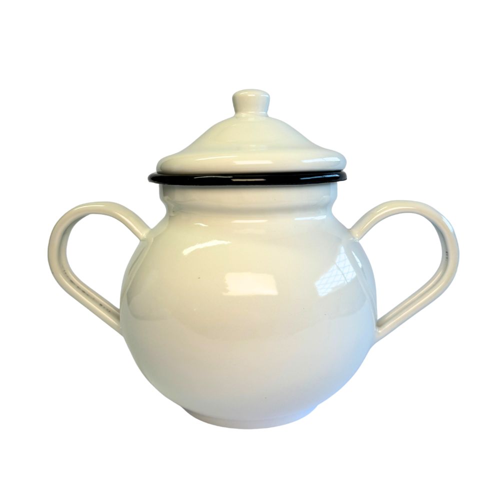 AZUCARERO ENLOZADO BLANCO 700 ML CON TAPA IMPOGAR