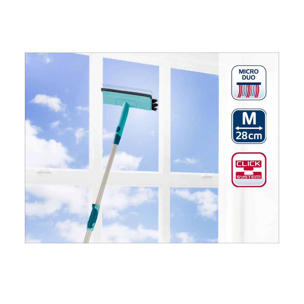 LIMPIAVIDRIO CON CEPILLO Y PALO TELESCOPICO LEIFHEIT