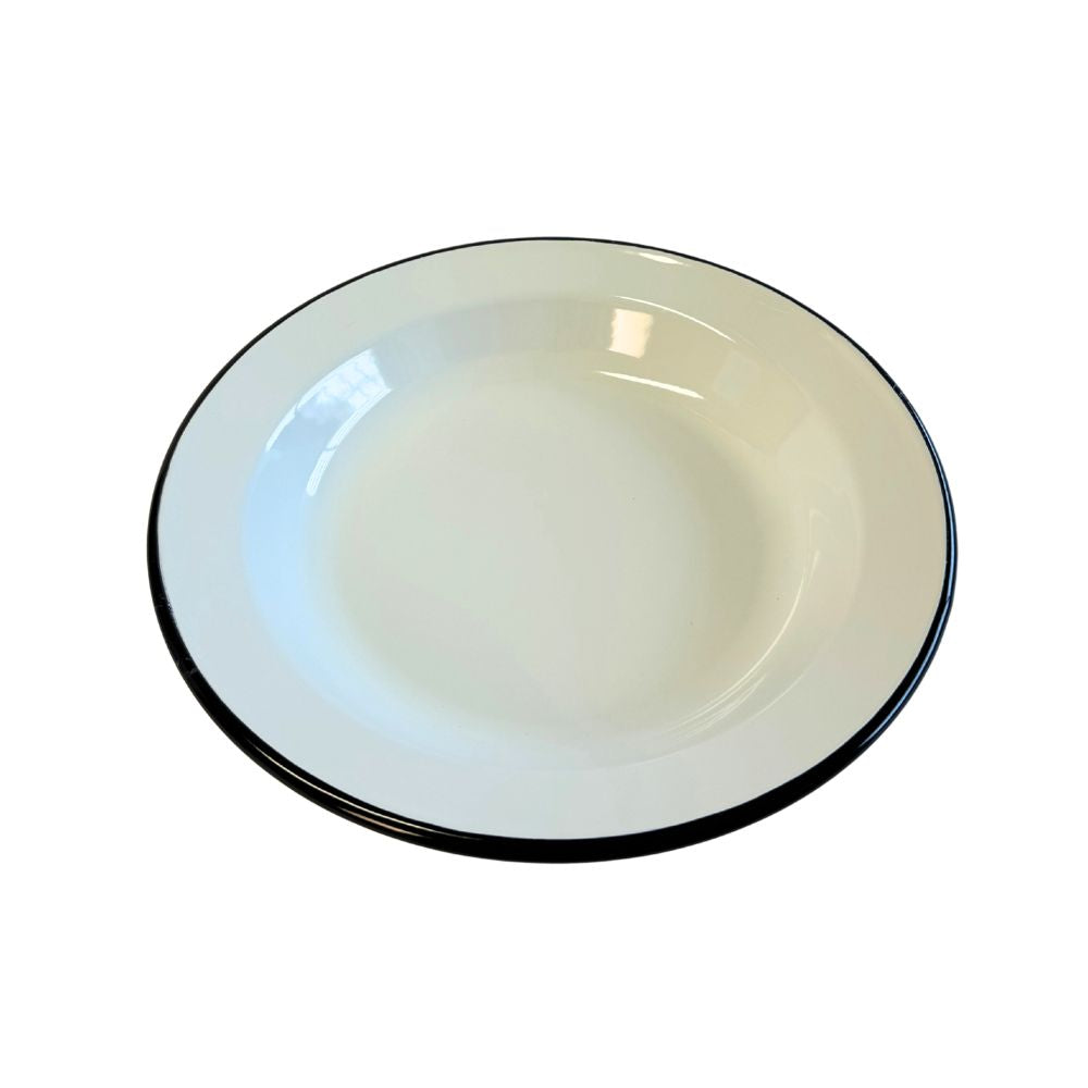 PLATO HONDO ENLOZADO BLANCO 23 CM IMPOGAR