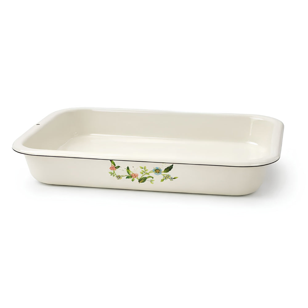 ASADERA ENLOZADA BLANCA FLORES 36 CM BOLTON