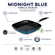GRILL ALUMINIO FORJADO MIDNIGHT BLUE 28X 28 CM BERGNER