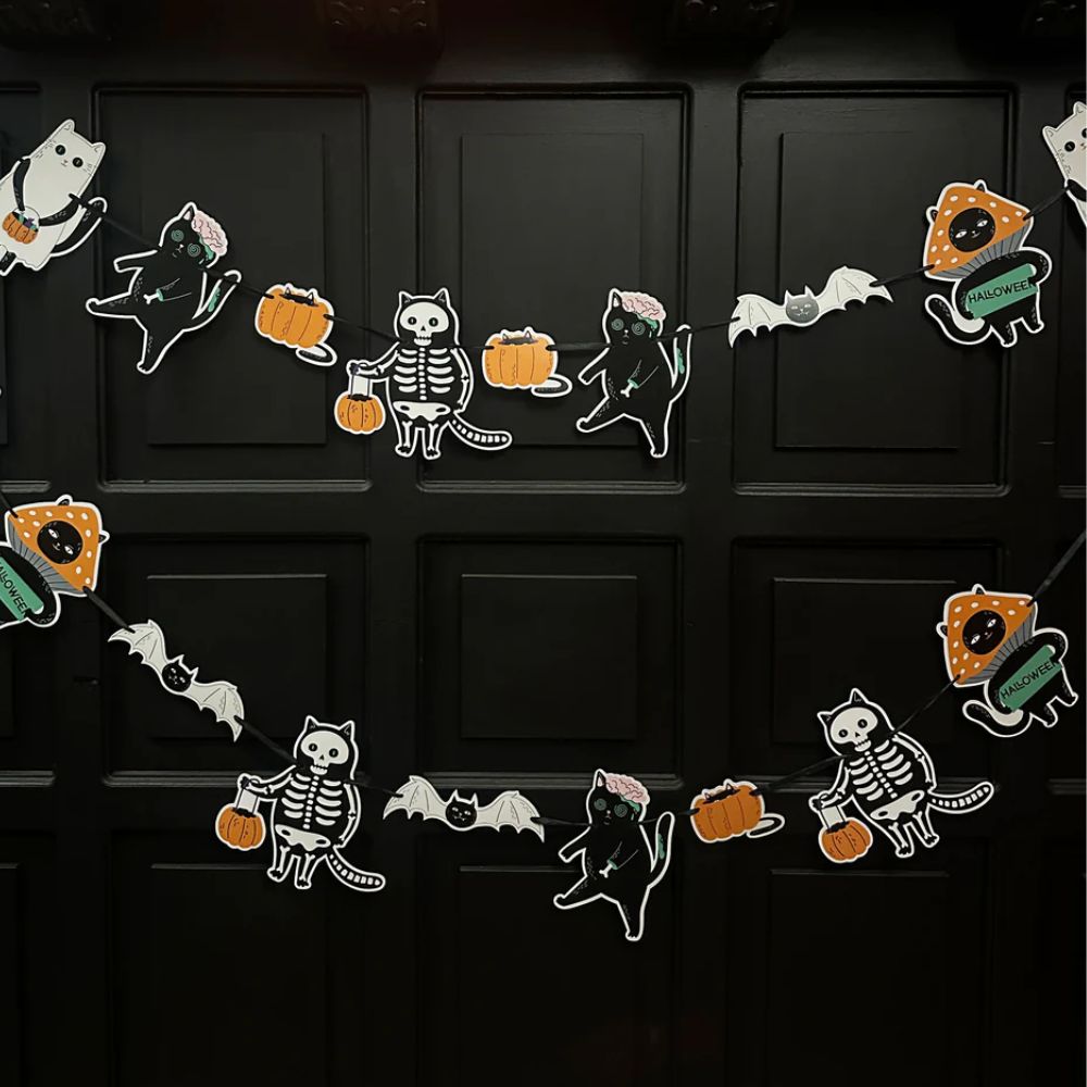 GUIRNALDA GATOS DISFRACES HALLOWEEN INDIGO DE PAPEL