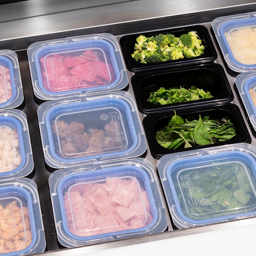 CUBETA MESA FRIA 0.6 LT NEGRA C/TAPA ARAVEN