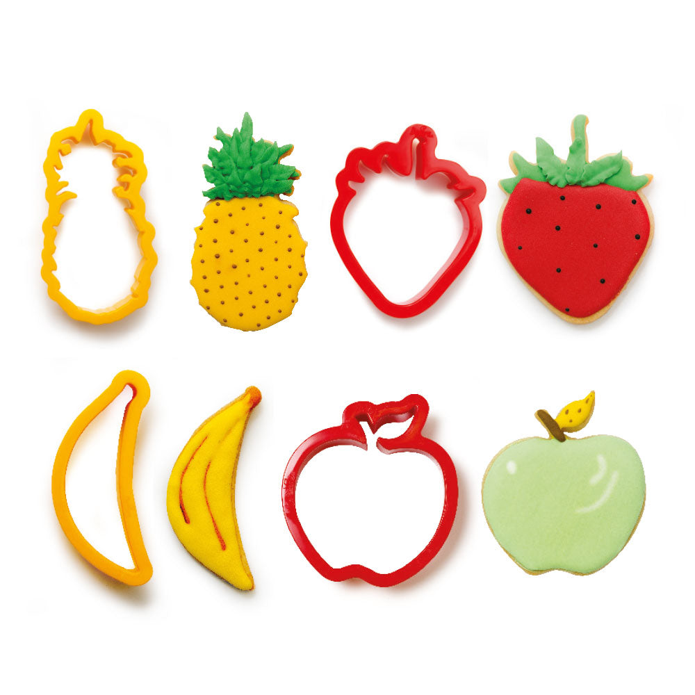 SET 4 CORTA GALLETAS FRUTAS DECORA
