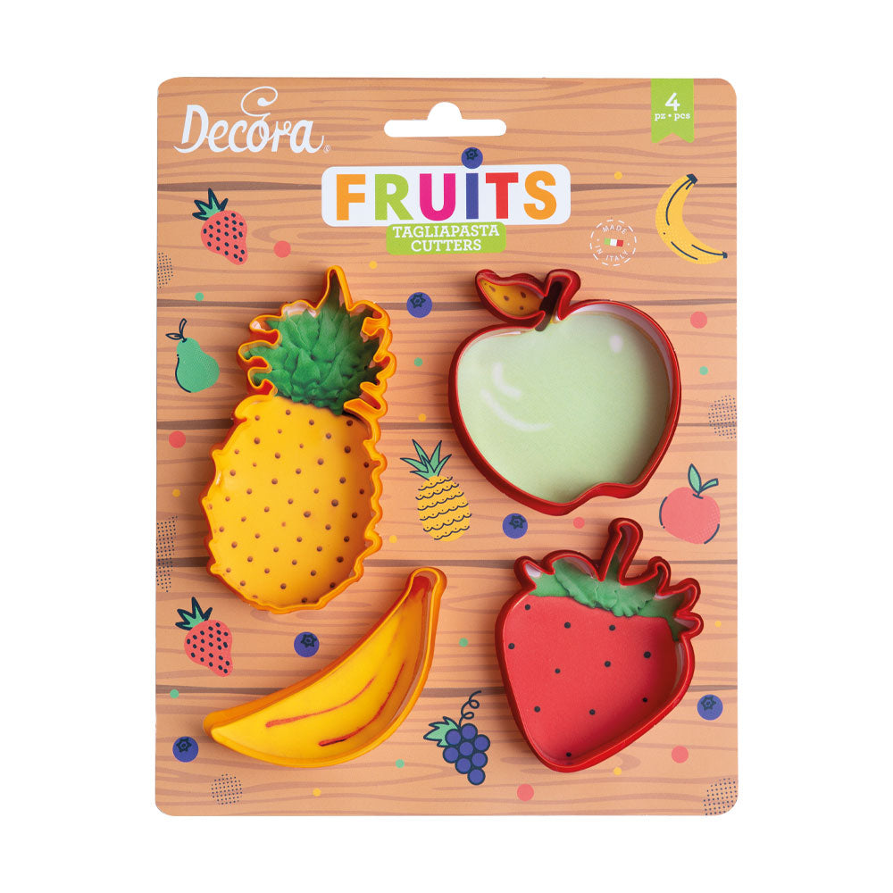 SET 4 CORTA GALLETAS FRUTAS DECORA