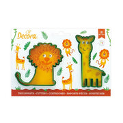 SET 2 CORTA GALLETA JIRAFA Y LEON DECORA