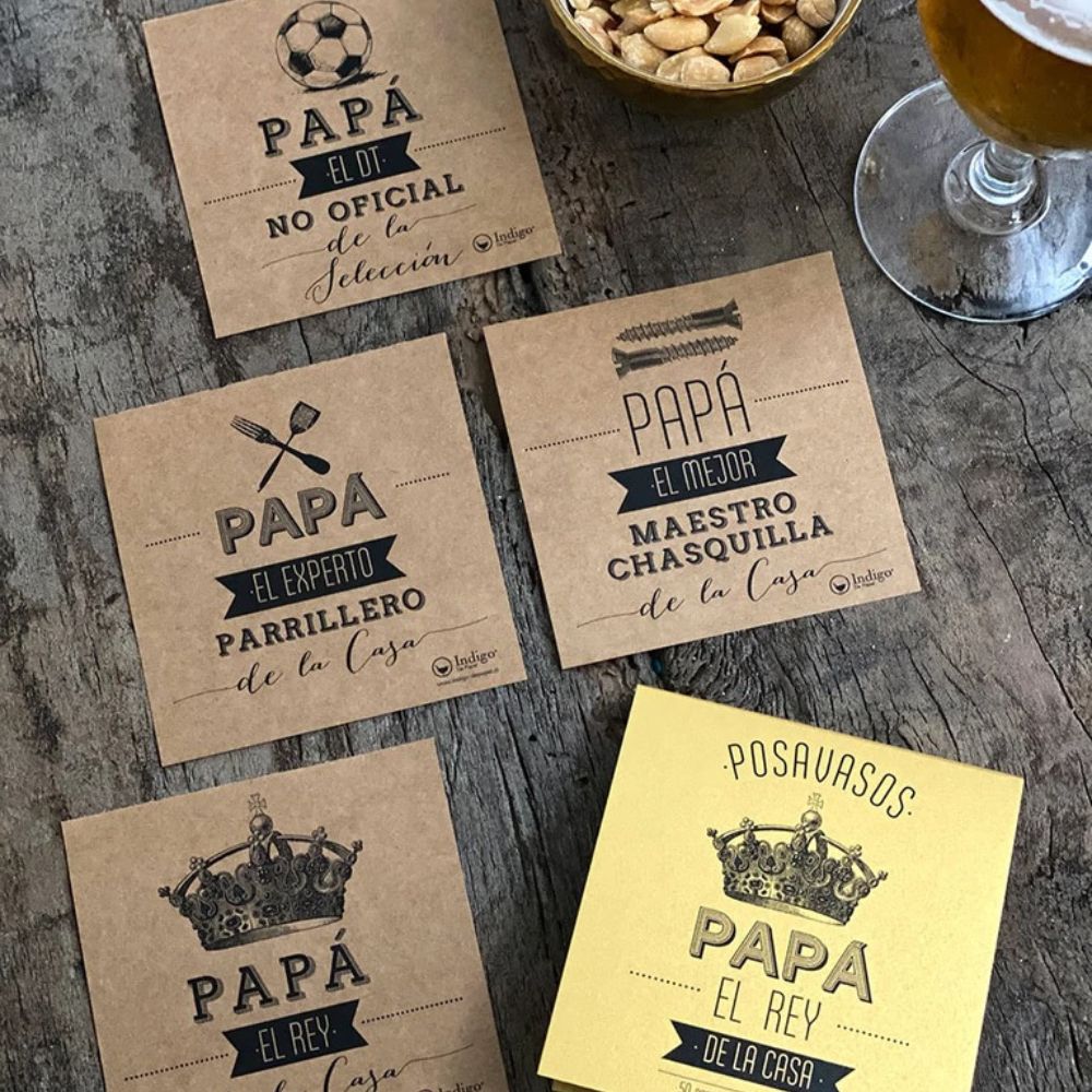 TACO 50 POSAVASOS PAPA EL REY INDIGO DE PAPEL