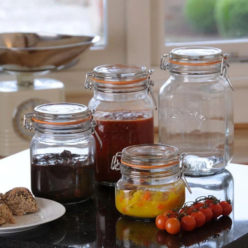 FRASCO CUADRADO CIERRE CLIP 2 LT KILNER