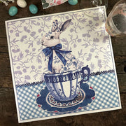 SET 12 PLATO BASE PASCUA TAZA ACUARELA INDIGO DE PAPEL