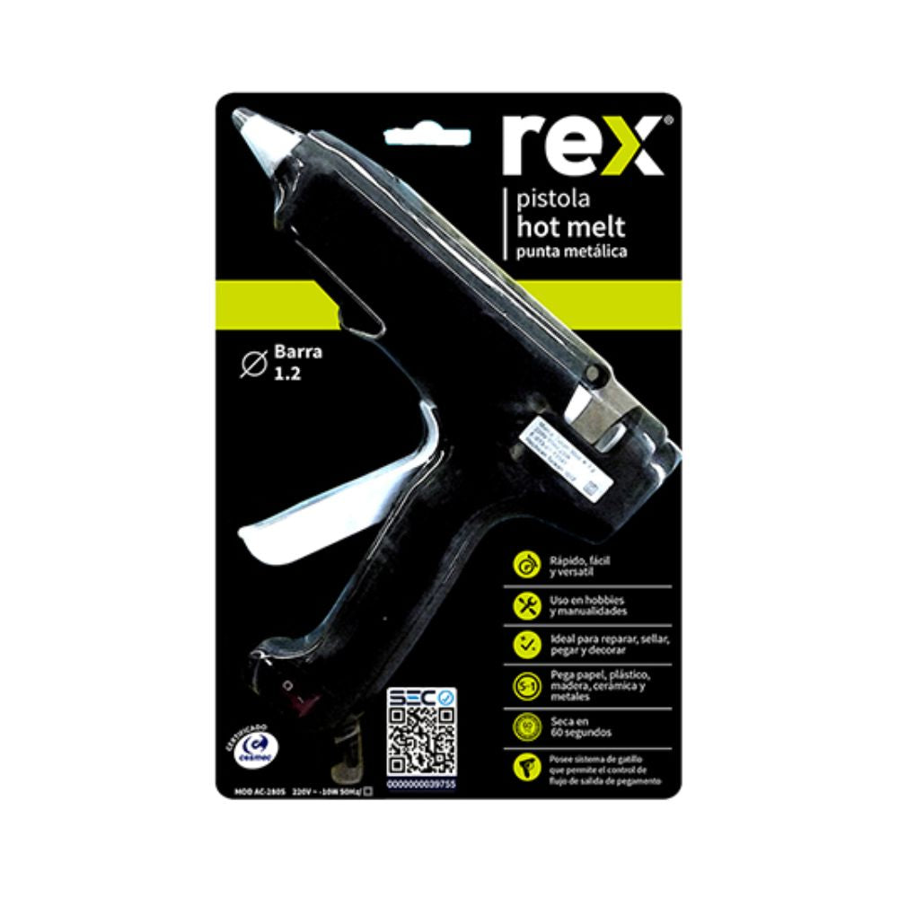 PISTOLA ELECTRICA PARA SILICONA 1.2 CM REX