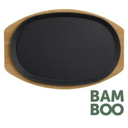 FUENTE HIERRO FUNDIDO CON BANDEJA BAMBU 20 X 30CM