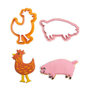 SET 4 CORTA GALLETAS ANIMALES GRANJA DECORA