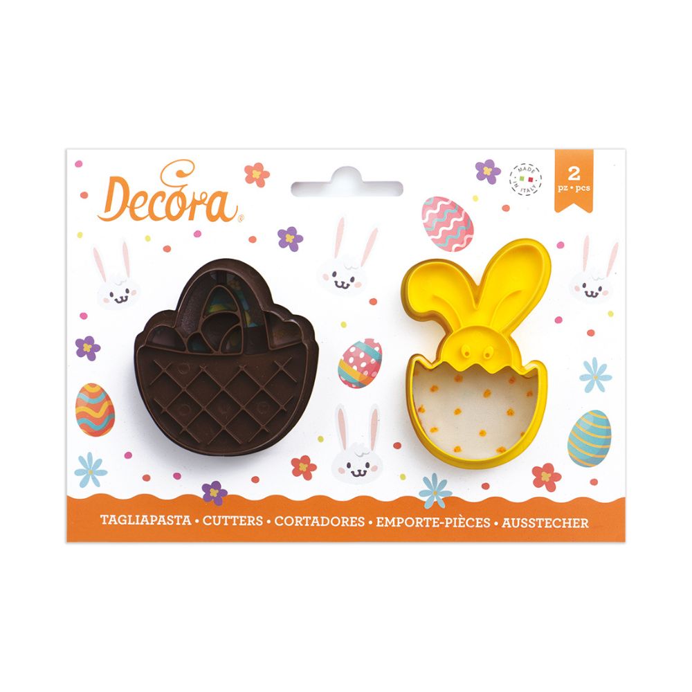 SET 2 CORTA GALLETA CANASTO Y CONEJO DECORA
