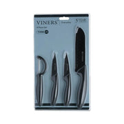 SET 3 CUCHILLOS Y PELADOR NEGRO VINERS