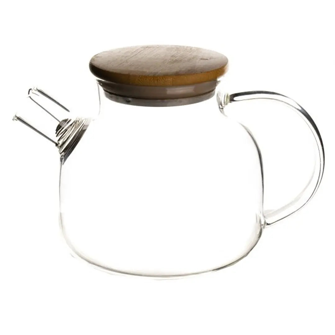 TETERA VIDRIO 1 LT C/TAPA BAMBU DAY